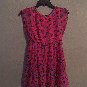 A pink leopard dress